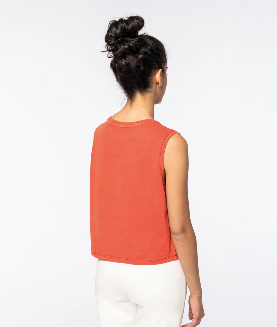 Native Spirit NS342 Ladies’ Faded Cropped Sleeveless T-Shirt, Back
